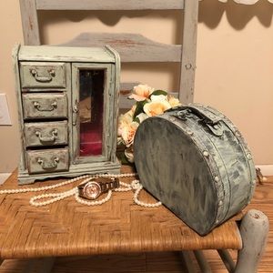 Jewelry box & suitcase color celery